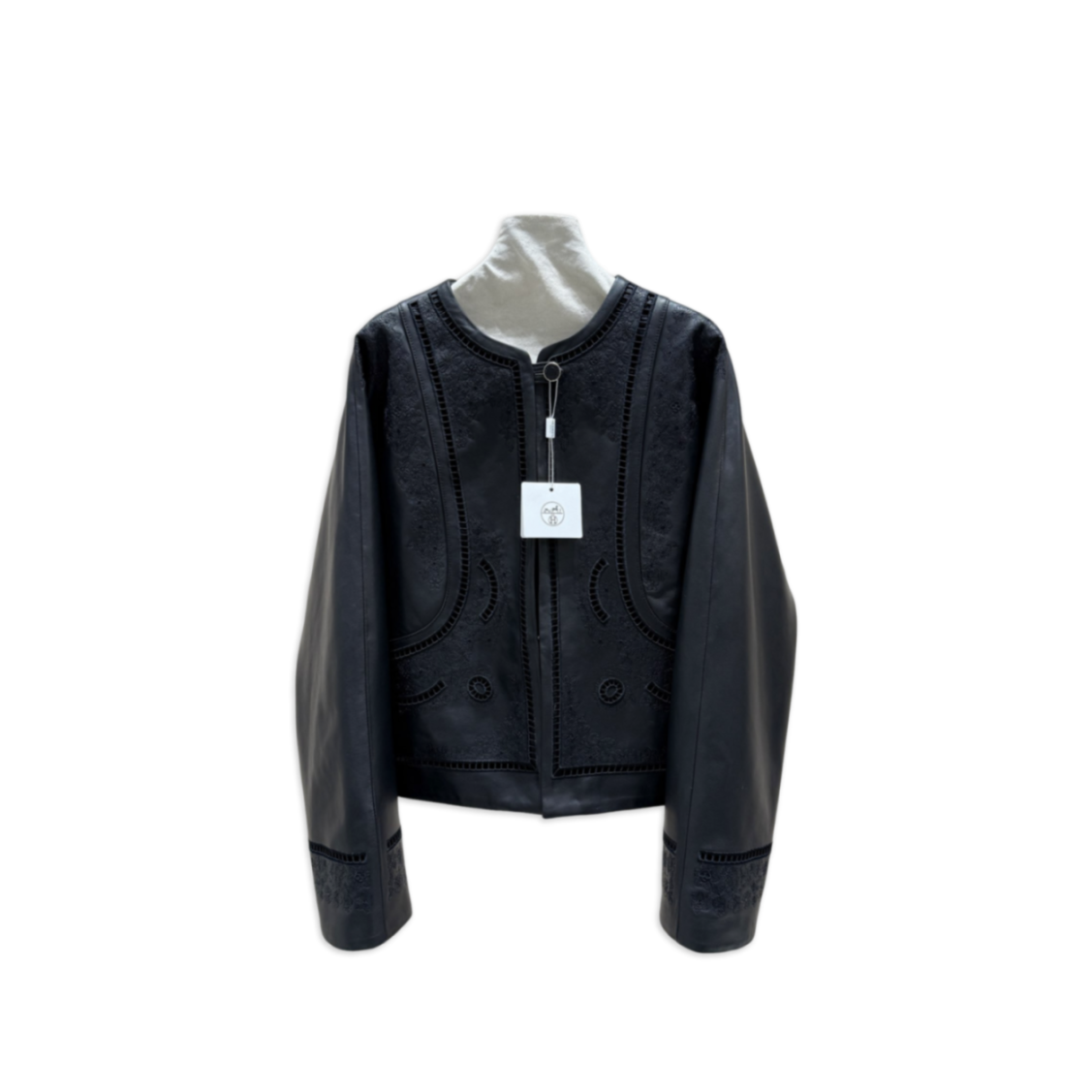 HERMES HOLLOWED-OUT LEATHER JACKET